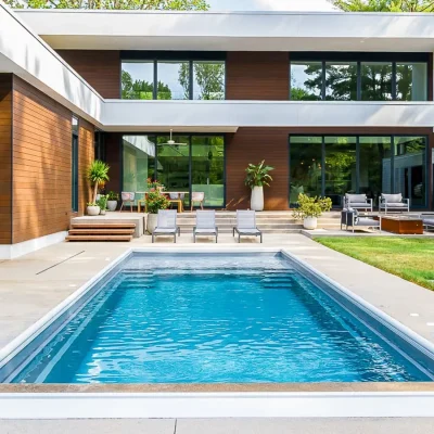 Freedom with Splash Pad Fiberglass Pool