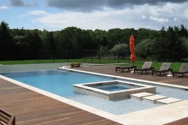 luxury backyard pool installation Southampton